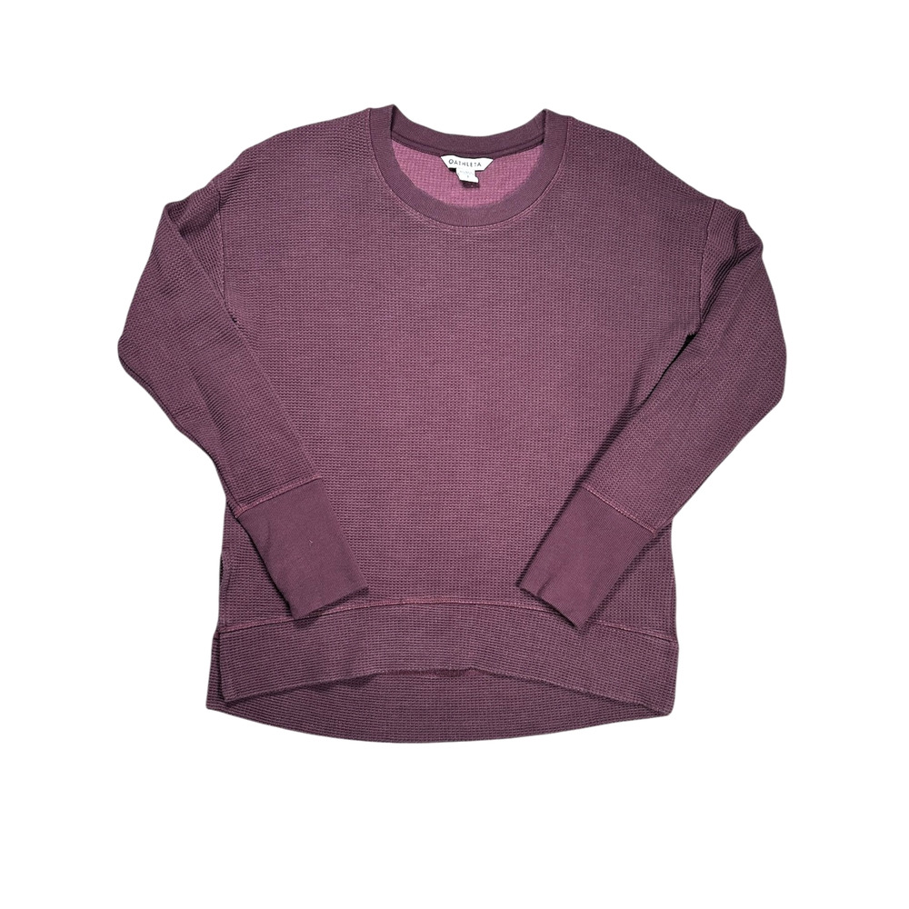 Athleta Coaster Luxe Waffle Thermal Sweatshirt Womens Size Small Spiced Cabernet